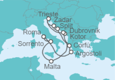Itinerario del Crucero Grecia, Montenegro, Croacia, Italia, Malta - Cunard