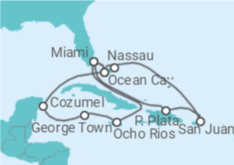 Itinerario del Crucero Bahamas, Puerto Rico, USA, Jamaica, Islas Caimán, México - MSC Cruceros