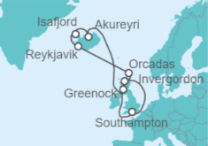Itinerario del Crucero Reino Unido, Islandia - Cunard