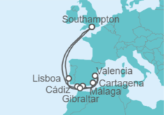 Itinerario del Crucero España, Gibraltar, Portugal - Cunard
