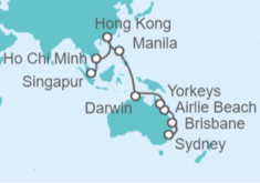 Itinerario del Crucero desde Sydney (Australia) a Singapur - Cunard