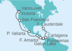 Itinerario del Crucero Canadá, USA, México, Costa Rica, Panamá, Colombia - Princess Cruises