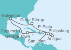 Itinerario del Crucero Islas Vírgenes - Reino Unido, Antigua Y Barbuda, Saint Maarten, Puerto Rico, Islas Caimán, México - Norwegian Cruise Line