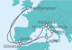 Itinerario del Crucero Gibraltar, Francia, Italia, España - Celebrity Cruises