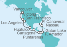 Itinerario del Crucero desde Puerto Cañaveral (Orlando) a Vancouver (Canadá) - Princess Cruises