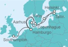 Itinerario del Crucero Dinamarca, Suecia, Estonia, Finlandia, Alemania - Cunard