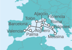 Itinerario del Crucero Italia, Francia, España - Cunard