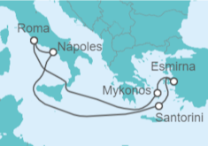 Itinerario del Crucero Grecia, Italia TI - MSC Cruceros