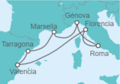 Itinerario del Crucero Italia, Francia, España TI - MSC Cruceros