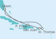 Itinerario del Crucero Puerto Rico, Islas Vírgenes - Eeuu TI - MSC Cruceros