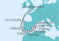 Itinerario del Crucero España, Portugal TI - MSC Cruceros