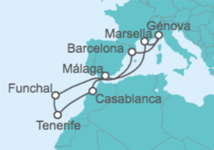 Itinerario del Crucero España, Marruecos, Portugal, Francia TI - MSC Cruceros