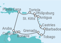 Itinerario del Crucero Aruba, Curaçao, Barbados, Santa Lucía, Antigua Y Barbuda, Saint Maarten, Islas Vírgenes - Reino U... - Norwegian Cruise Line