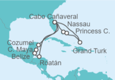 Itinerario del Crucero Bahamas, USA, México, Belice, Honduras - Princess Cruises