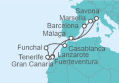 Itinerario del Crucero Islas Canarias - Costa Cruceros
