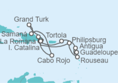 Itinerario del Crucero República Dominicana, Bahamas, Saint Maarten, Guadalupe, Antigua Y Barbuda, Islas Vírgenes - Rein... - Costa Cruceros