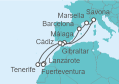 Itinerario del Crucero Italia, España, Gibraltar - Costa Cruceros