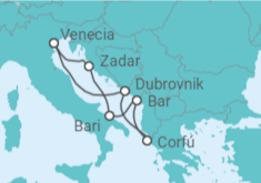 Itinerario del Crucero Croacia, Grecia, Italia - MSC Cruceros