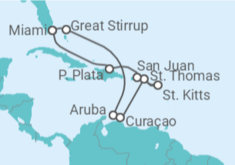 Itinerario del Crucero Aruba, Curaçao, Islas Vírgenes - Eeuu, Puerto Rico - Norwegian Cruise Line