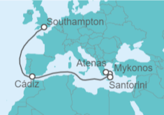 Itinerario del Crucero España, Grecia - Cunard