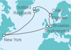 Itinerario del Crucero Bélgica, Noruega, Islandia, USA - Cunard