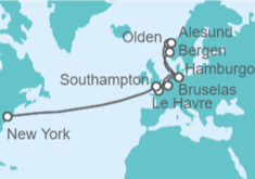 Itinerario del Crucero Reino Unido, Alemania, Noruega, Bélgica, Francia - Cunard