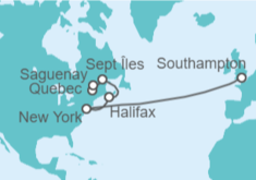 Itinerario del Crucero Canadá, USA - Cunard