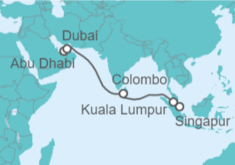 Itinerario del Crucero Malasia, Sri Lanka, Emiratos Arabes - Cunard