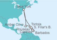 Itinerario del Crucero Islas Vírgenes - Reino Unido, Barbados, Santa Lucía - Cunard