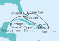 Itinerario del Crucero Jamaica, Islas Caimán, México, USA, Puerto Rico, Bahamas TI - MSC Cruceros