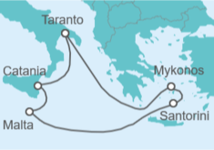 Itinerario del Crucero Grecia, Malta, Italia - Costa Cruceros