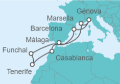 Itinerario del Crucero Francia, Italia, España, Marruecos, Portugal TI - MSC Cruceros