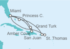 Itinerario del Crucero Puerto Rico, Islas Vírgenes - Eeuu, USA, Bahamas - Princess Cruises