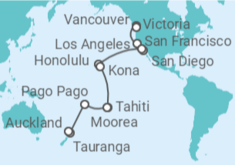 Itinerario del Crucero desde Vancouver (Canadá) a Auckland (Nueva Zelanda) - Princess Cruises