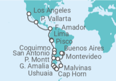 Itinerario del Crucero desde Los Ángeles (California) a Buenos Aires (Argentina) - Princess Cruises