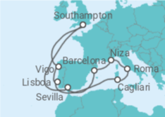 Itinerario del Crucero España, Italia, Francia, Portugal - Royal Caribbean