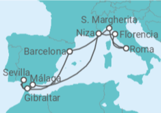 Itinerario del Crucero España, Gibraltar, Francia, Italia - Celebrity Cruises