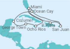 Itinerario del Crucero Jamaica, Islas Caimán, México, USA, Puerto Rico - MSC Cruceros