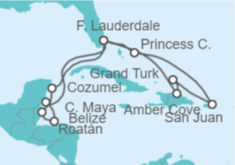 Itinerario del Crucero Puerto Rico, Bahamas, USA, Honduras, Belice, México - Princess Cruises