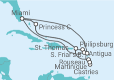 Itinerario del Crucero Islas Vírgenes - Eeuu, Saint Maarten, Antigua Y Barbuda, USA, Santa Lucía, Martinica - Princess Cruises