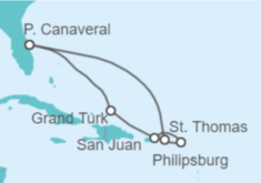 Itinerario del Crucero Islas Vírgenes - Eeuu, Saint Maarten, Puerto Rico, Bahamas - Princess Cruises