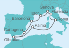 Itinerario del Crucero Italia, Francia, España, Gibraltar - Princess Cruises