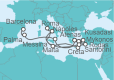Itinerario del Crucero desde Atenas (Grecia) a Barcelona - Princess Cruises