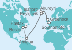 Itinerario del Crucero Reino Unido, Islandia, Antigua Y Barbuda, Canadá - Princess Cruises