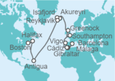 Itinerario del Crucero desde Barcelona a Boston (EEUU) - Princess Cruises