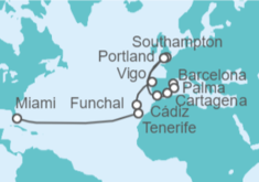 Itinerario del Crucero desde Barcelona (España) a Fort Lauderdale (Miami) - Princess Cruises