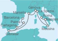 Itinerario del Crucero Italia, Francia, Gibraltar, España - Princess Cruises