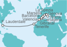 Itinerario del Crucero España, Gibraltar, Francia, Italia - Princess Cruises