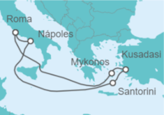 Itinerario del Crucero Grecia, Turquía, Italia - MSC Cruceros