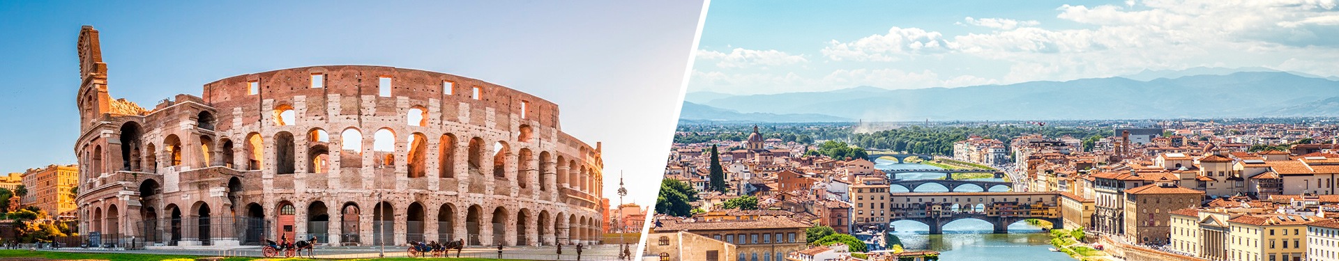 Roma y Florencia en avión